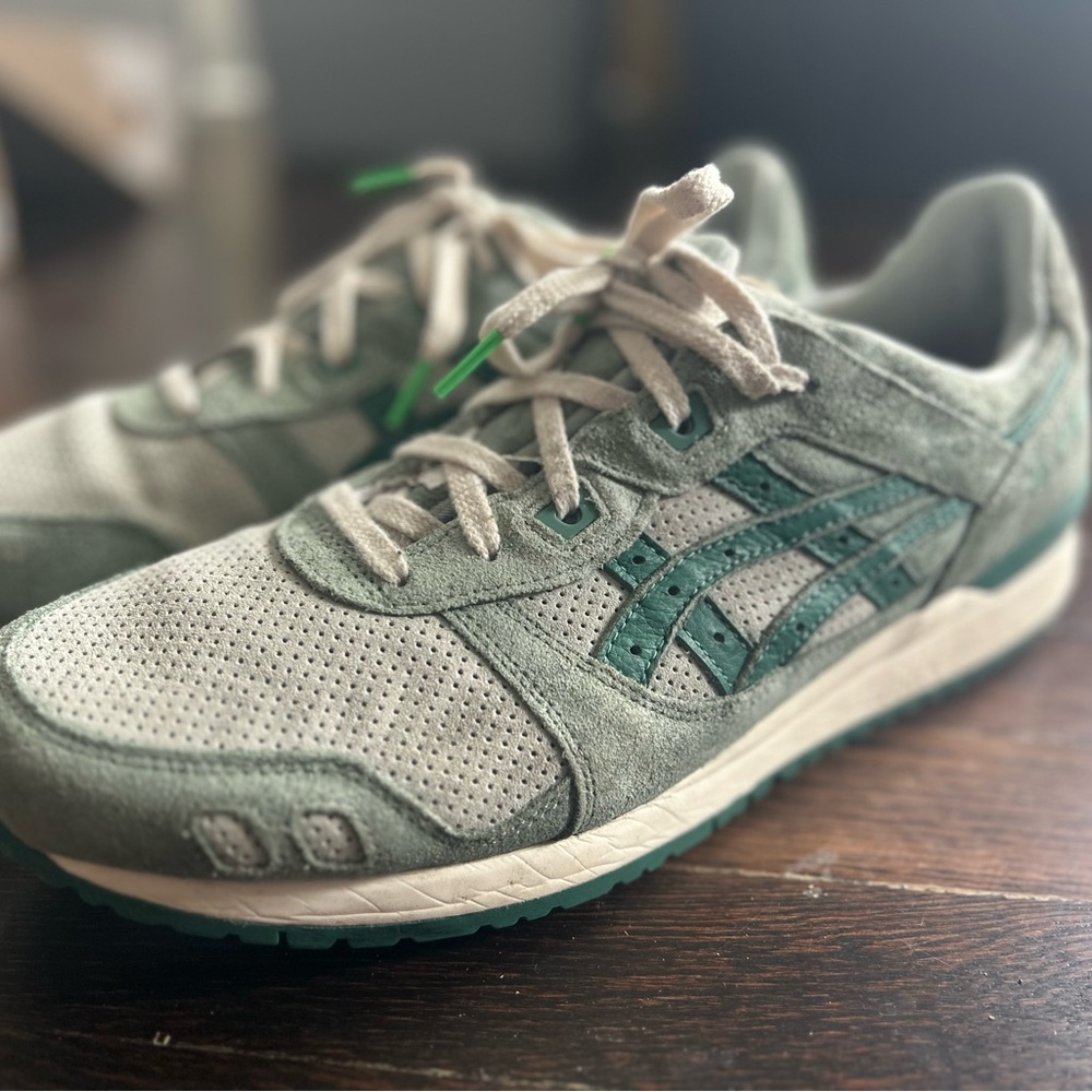 Green and White Sneakers